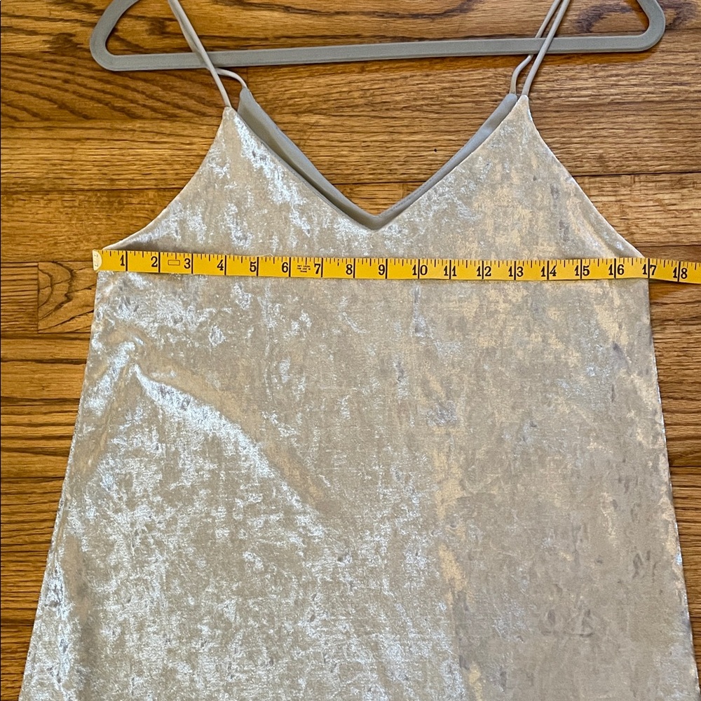 Silver Crushed Velvet Slip Mini Dress by Final Touch Sz S - Picture 7 of 7